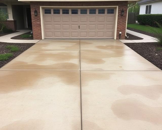 Driveway pressure wash before