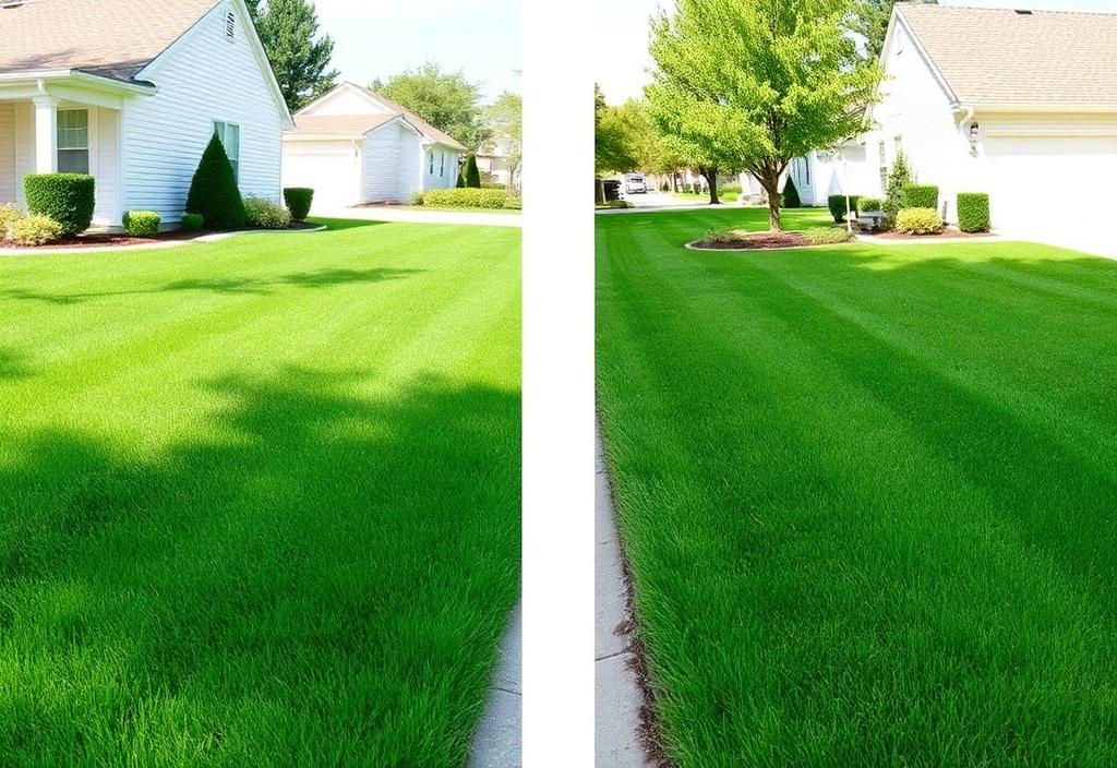 Lush green lawn after service